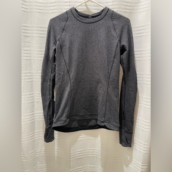 Lululemon long sleeve sweater gray herringbone size 8 - Picture 1 of 8